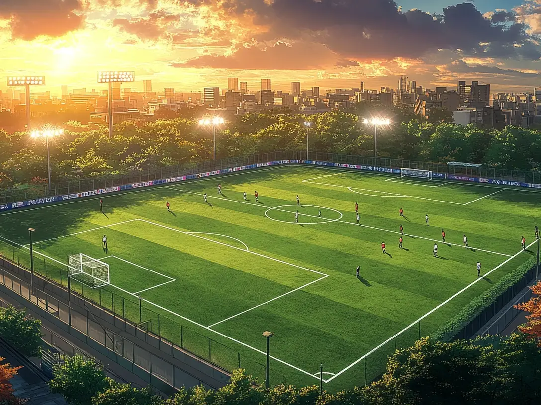 Players celebrating a goal together